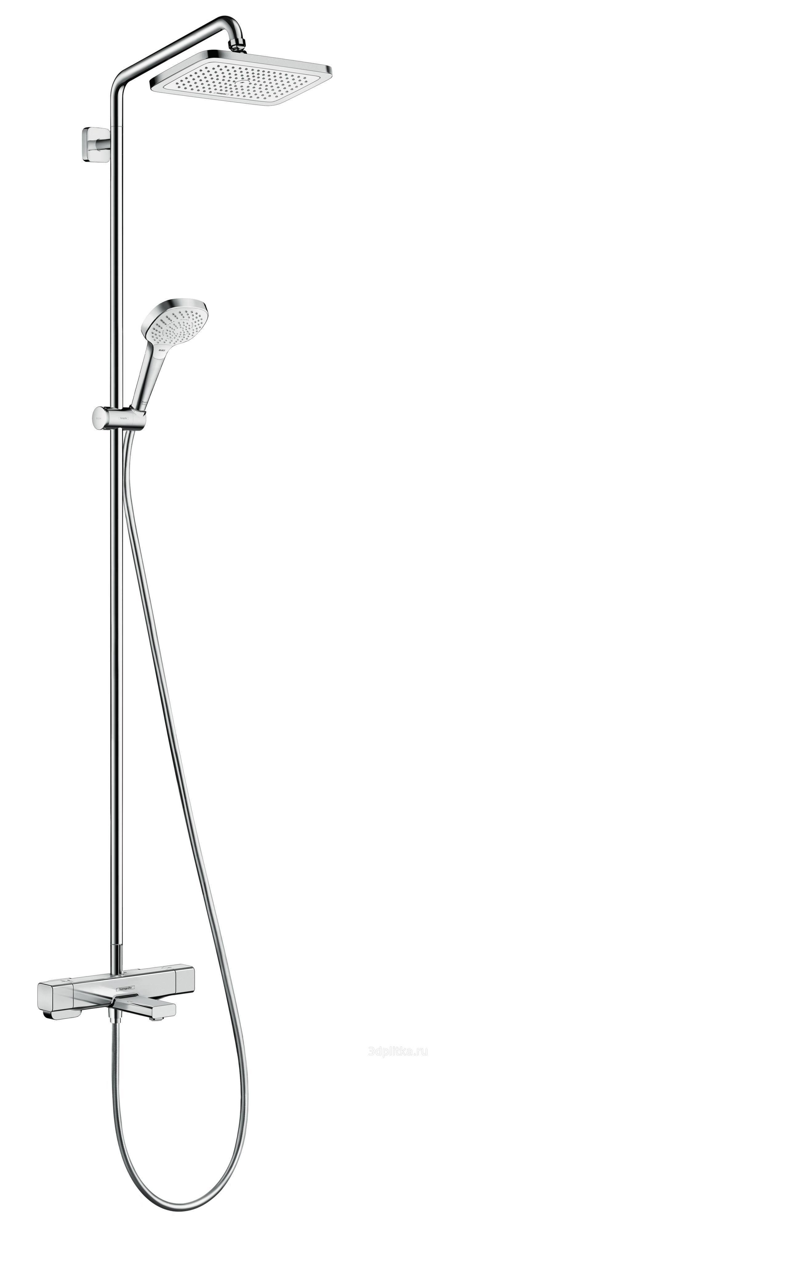 Душевые системы с термостатом. Душевая система Hansgrohe Croma e Showerpipe 280 1jet 27687000. Hansgrohe Croma e Showerpipe 280 1jet 27687000. Croma e Showerpipe 280 1jet с термостатом для ванны 27687000. Croma e Showerpipe 280 1jet с термостатом.