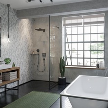 Hansgrohe Raindance E 26238340 Черный шлифованный хром Верхний душ 69x30x10,5 см, Германия - фото 1 - фото 2