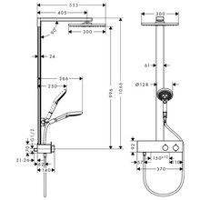 Hansgrohe Raindance E 27362000 Хром Душевая система 55,5x37x110,1 см, Германия - фото 1 - фото 3