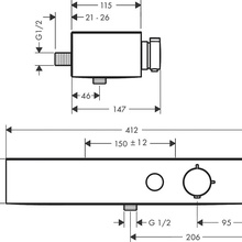 Hansgrohe ShowerTablet Select 24360000 Для душа  Хром Смеситель 14,7x41,2x7,4 см, для душа, Германия - фото 1 - фото 4