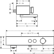 Hansgrohe ShowerTablet Select 24340000 Для ванны с душем термостатический, Хром Смеситель 18,3x41,2x10,3 см, для ванны, Германия - фото 1 - фото 3