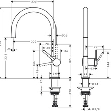 Hansgrohe Talis M54 72843670 Для кухни Черный матовый Смеситель 26,3x8,5x39 см, для кухонной мойки, Германия - фото 1 - фото 2