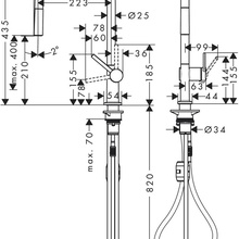 Hansgrohe Talis M54 72802000 Для кухни  с вытяжным изливом Хром Смеситель 26,3x8,5x43,5 см, для раковины, Германия - фото 1 - фото 2