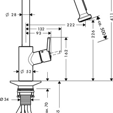 14877000 смеситель для кухни выдвижной излив hansgrohe talis s