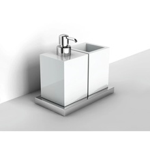 IBB Xoni XO16DCRO/CRO Хром/Белый Стакан и дозатор 10x18,5x17 см, Италия - фото 1 - фото 1