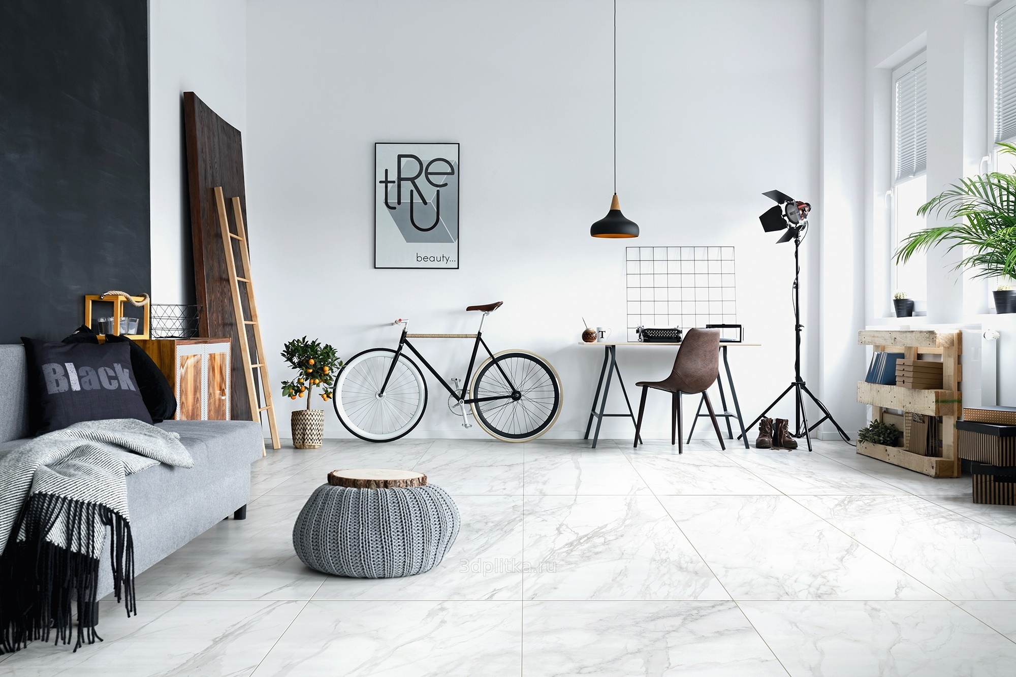 Idalgo Граните Диана 60x60, керамогранит, Россия, под камень  - фото интерьера 1
