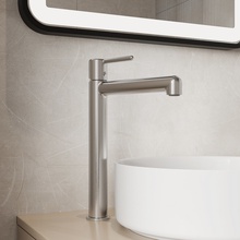 Iddis Aiger AIGBC01i01 Для настольного умывальника Матовый хром Смеситель 22x4,8x32 см, для раковины, Россия - фото 1 - фото 4