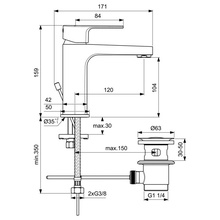 Ideal Standard Cerafine D BC686U8 Для раковины Серый Смеситель 17,1x5x15,9 см, для раковины, Бельгия - фото 1 - фото 3