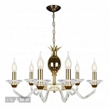 ILamp Flo YT2049-8 GD+Cear Люстра подвесная Италия - фото 1 - 2 ILamp Flo YT2049-8 GD+Cear Люстра подвесная Италия - фото 1 - фото 2