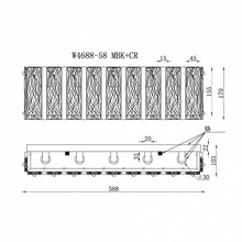 ILamp Panorama W4688-58 MBK+CR Настенный светильник 58,5x17 см, Италия - фото 1 - фото 3
