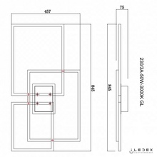 ILedex Grace 230/3A-50W-3000K GL Люстра потолочная 84,5x45,7x7,5 см, Россия - фото 1 - фото 3