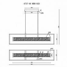 ILedex Look 4737-90 MBK+SGD Потолочный светильник 90x21x21 см, Россия - фото 1 - фото 4