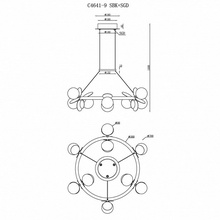 ILedex Savage C4641-9 MBK+SGD Люстра подвесная Россия - фото 1 - фото 4