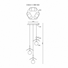 ILedex Savage C4644-3 MBK+SGD Потолочный светильник Россия - фото 1 - фото 3