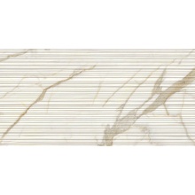 Impronta italgraniti Marble Touch MT02BAS Calacatta Top Stripe SQ Керамогранит 60x120 см, Италия, под мрамор - фото 1 - фото 1