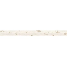 Impronta italgraniti Marble Touch MT01L10 Calacatta Extra Listello SQ Бордюр 10x120 см, Италия, под мрамор - фото 1 - фото 1