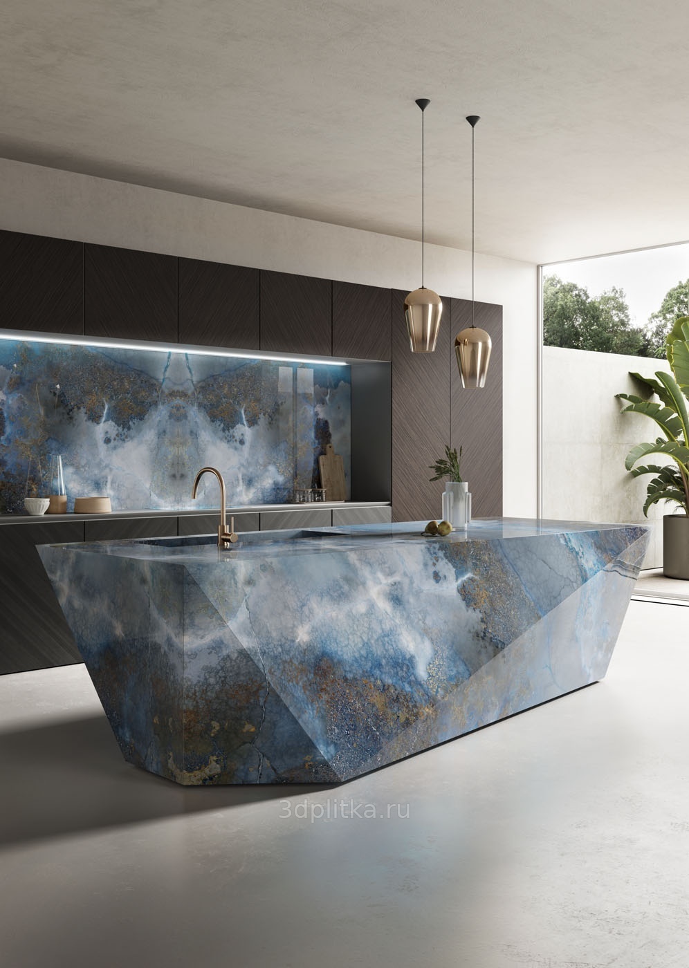 Infinity Thunderstorm 160x320 см, керамогранит, Италия, под камень  - фото интерьера 1