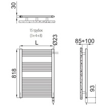 Irsap Ares EIS058K50IR01NNN Хром 81,8x58 Полотенцесушитель электрический 3x58x81,8 см, Италия - фото 1 - фото 2