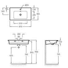 Exae112 z 00 раковина столешница vox мебельная 80х46 белая