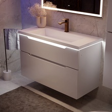 Jorno Puro Pro.01.100/P/W/JR Белый 100 Тумба для раковины 44,6x99x61,8 см, Россия - фото 1 - фото 3