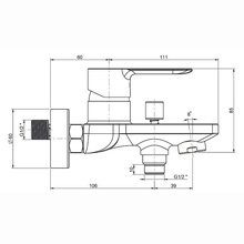 Kerama Marazzi Sonata P4CR111B4KM Для ванны и душа Хром Смеситель 17,1x21x10 см, для ванны с душем, Россия - фото 1 - фото 3