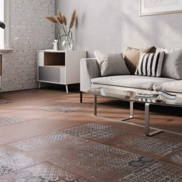 Kerama Marazzi Котто 60x60 см, для гостиной, керамогранит, стиль: лофт, цвет: коричневый, Россия, под камень , матовая - фото интерьера 1 Kerama Marazzi Котто 60x60 см, для гостиной, керамогранит, стиль: лофт, цвет: коричневый, Россия, под камень , матовая - фото интерьера 1 - фото 1