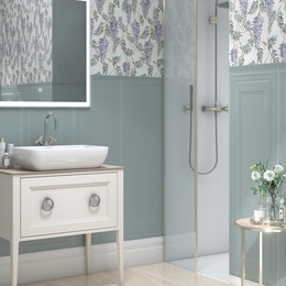 Kerama Marazzi Монфорте 20x120, для ванной, керамика, стиль: классика, цвет: белый, Россия, матовая - фото интерьера 1 - фото 1