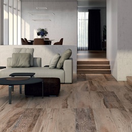 Kerama Marazzi Про Вуд 119,5x20, для коридора и кухни, керамогранит, стиль: современный, цвет: коричневый, Россия, под дерево, матовая - фото интерьера 1 - фото 1