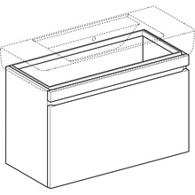 Geberit Renova Plan 869500000+122200000 Белый глянец 100 Тумба с раковиной 58,6x92,6x43,8 см, Швейцария - фото 1 - фото 3
