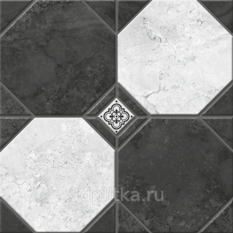 Лимбург 🏆 7Д тип 2 черно-белый (микс) 40x40 напольная плитка от Керамин ...