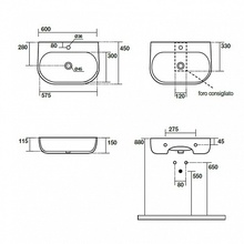 Kerasan Nolita 534101*1 Белый глянцевый 60 Раковина 45x60x15 см, Италия - фото 1 - фото 4