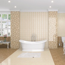 Керлайф Imperial 42x42, для ванной, керамика, стиль: классика, цвет: коричневый, Россия, под камень , глянцевая - фото интерьера 1 - фото 2