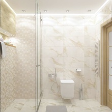 Керлайф Calacatta Gold 42x42, керамика, Россия, под камень  - фото интерьера 1 - фото 2