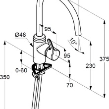 Kludi Bingo star 428033978 Для кухни Черный матовый Смеситель 21,5x4,8x37,5 см, для кухонной мойки, Германия - фото 1 - фото 2