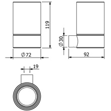 Kludi Vela R 5897539 Белый/ Черный матовый Стакан 9,2x7,2x11,9 см, Германия - фото 1 - фото 2