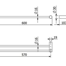 Kludi Vela R 58988N0 Брашированное золото Полотенцедержатель 10,3x60x1,6 см, Германия - фото 1 - фото 2