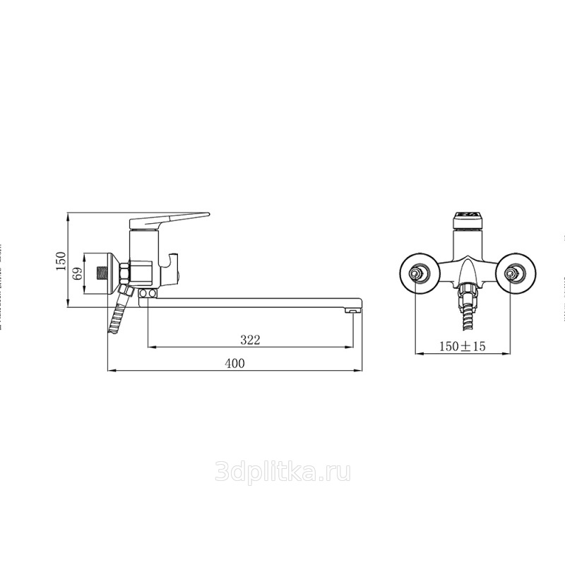 Ростовская Мануфактура Сантехники SL123 SL123W-006E Для ванны с душем ...