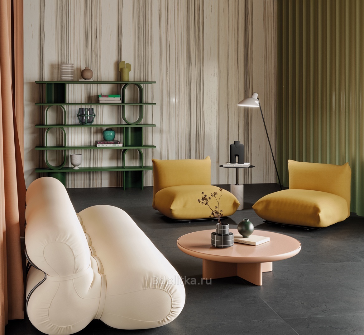 LaFaenza Party 60x60, керамогранит, Италия, под камень  - фото интерьера 1