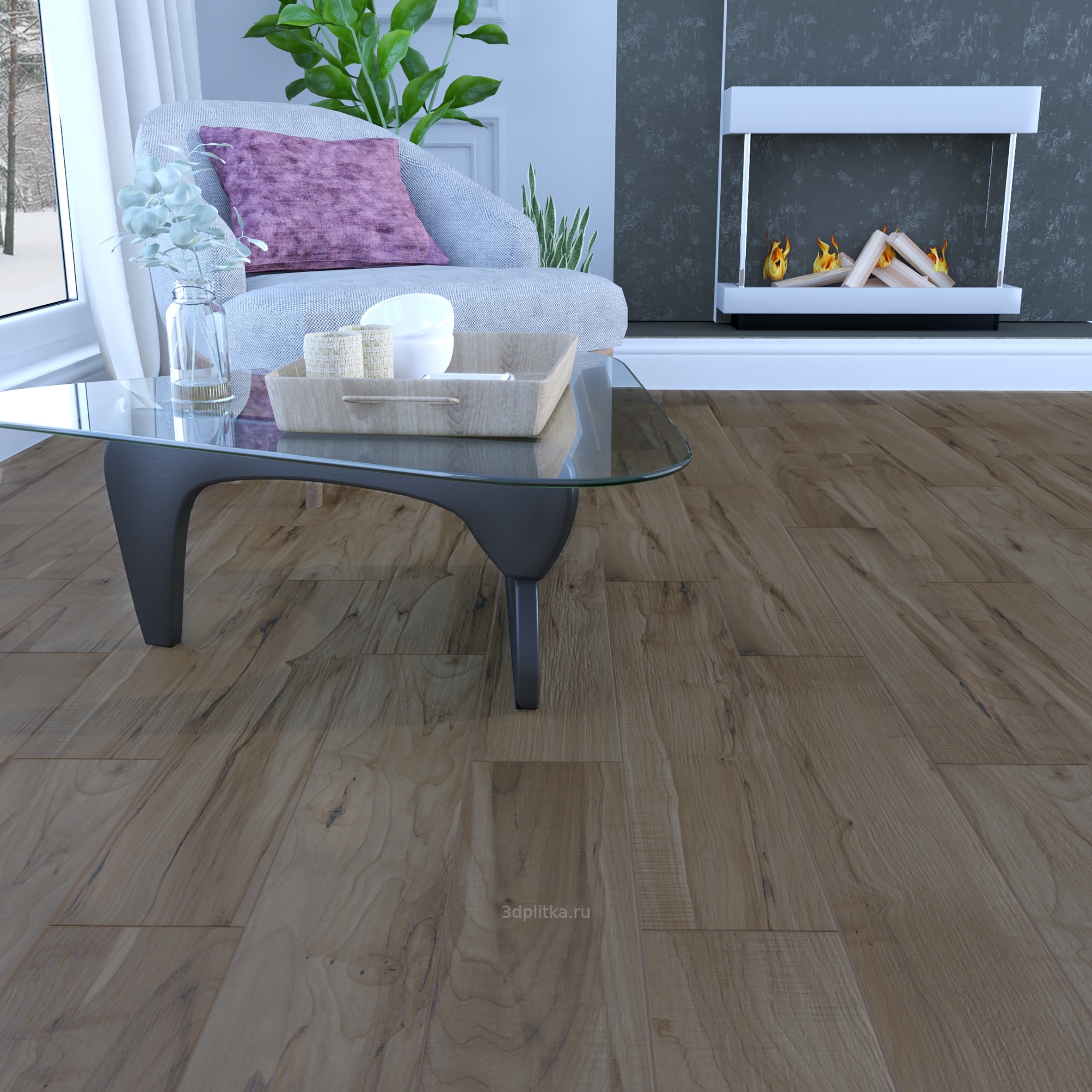 Laparet Marty 15x90 см, керамогранит, Индия, под дерево - фото интерьера 1