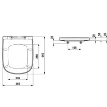 Laufen Palomba 8.9180.2.000.000.1 С микролифтом Белое Крышка-сиденье 44,5x36,5x3,5 см, Швейцария - фото 1 - фото 2