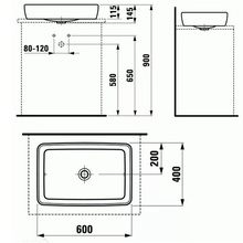 816967 раковина для установки на поверхность коллекция laufen pro s