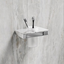 Lemark Glass Line 9731034 Матовое стекло/Хром глянцевый Стакан 11x17,5x11,1 см, Чехия - фото 1 - 2 Lemark Glass Line 9731034 Матовое стекло/Хром глянцевый Стакан 11x17,5x11,1 см, Чехия - фото 1 - фото 2