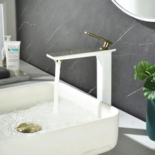 Lemark Mista LM6409WG Для раковины Белый/Золото Смеситель 21,8x5,2x29,4 см, для раковины, Чехия - фото 1 - фото 2