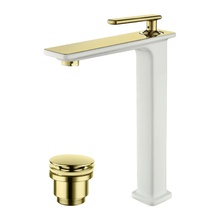 Lemark Mista LM6409WG Для раковины Белый/Золото Смеситель 21,8x5,2x29,4 см, для раковины, Чехия - фото 1 Lemark Mista LM6409WG Для раковины Белый/Золото Смеситель 21,8x5,2x29,4 см, для раковины, Чехия - фото 1 - фото 1