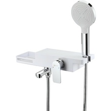 Lemark Unibox LM6914CW Для душа Хром / Белый Смеситель 13,5x41,5x34,5 см, для душа, Чехия - фото 1 - фото 1