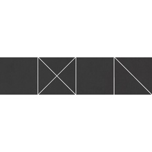 Living Ceramics Cava LV11965 Black Pattern 3 7C Декор 7,5x30 см, Испания, под камень  - фото 1 - фото 1