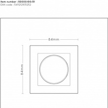 Lucide Recessed Wall Dimmer Nl 50000/00/31 Комплектующее для светильников 7,6x7,5x5,1 см, Бельгия - фото 1 - фото 4