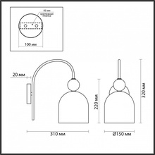 Lumion Gillian 4589/1W Бра 15x32 см, Италия - фото 1 - фото 3