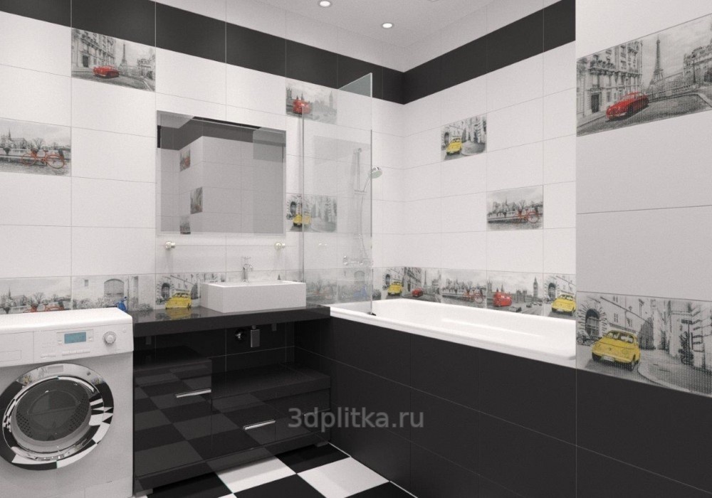 М- Квадрат Сириус 25x40, керамика, Россия, под камень  - фото интерьера 1