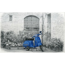 М- Квадрат Сириус 341211 Скутер синий Декор 25x40 см, Россия, под камень  - фото 1 - фото 1